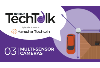 Diagram of how multi sensor cameras work on the corner of a house