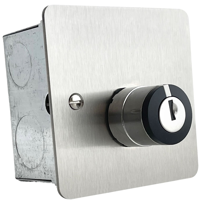 Hoyles Two position waterproof keyswitch on stainless steel