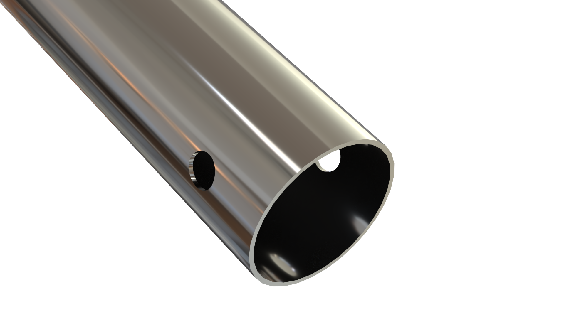 Vista 50mm diameter 1m drop pole Chrome Silver Gloss (2Hole)