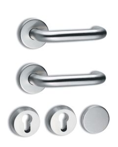 Abloy Lever Handle Set on Round Rose