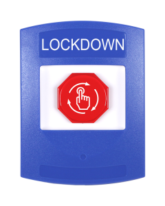 STI Multipurpose Push Button Blue Turn to Reset LOCKDOWN text