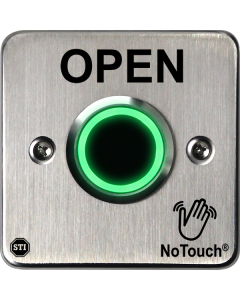 STI NoTouch Stainless Steel Button, OPEN