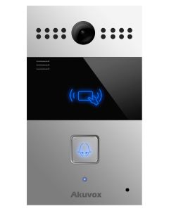 Akuvox SIP Intercom with 1 Call Button (Video & Card Reader), incl. Flush Mount Backbox