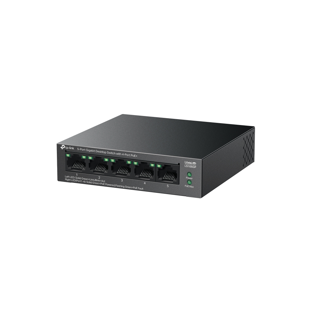 TP-Link 5-Port Gigabit Desktop Switch with 4 Port PoE+, LiteWave Series (image 2)