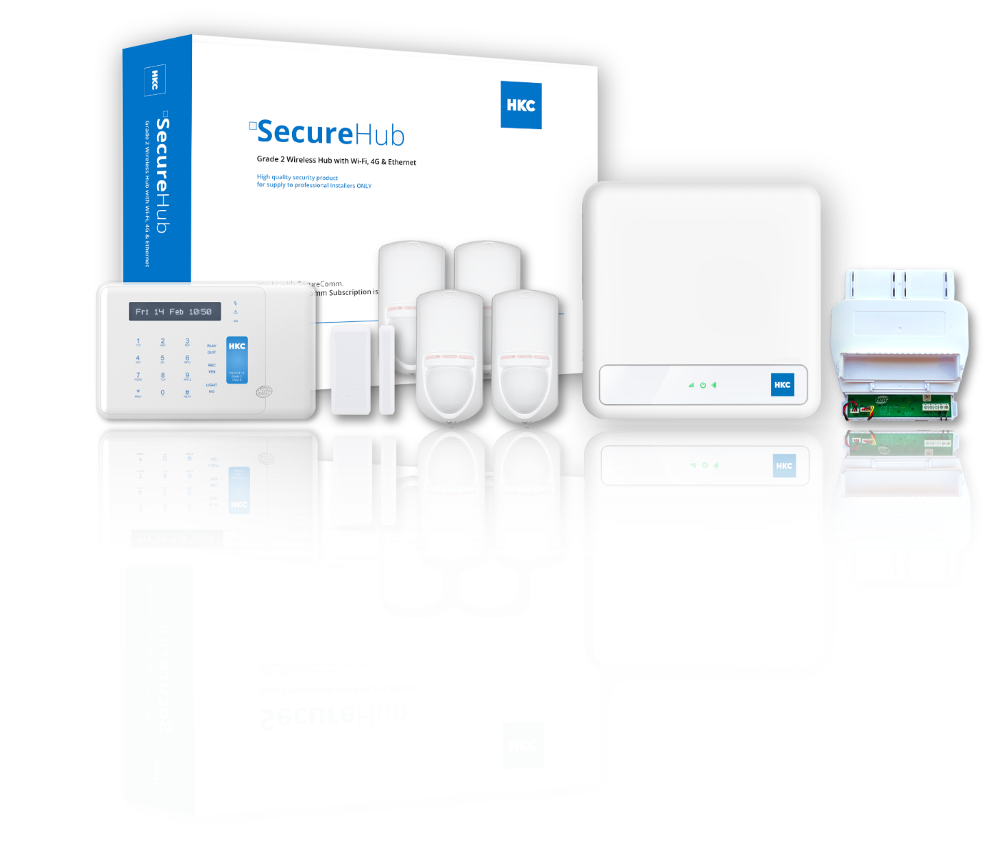 HKC SecureHub Intruder Panel Kit - 4 x PIR