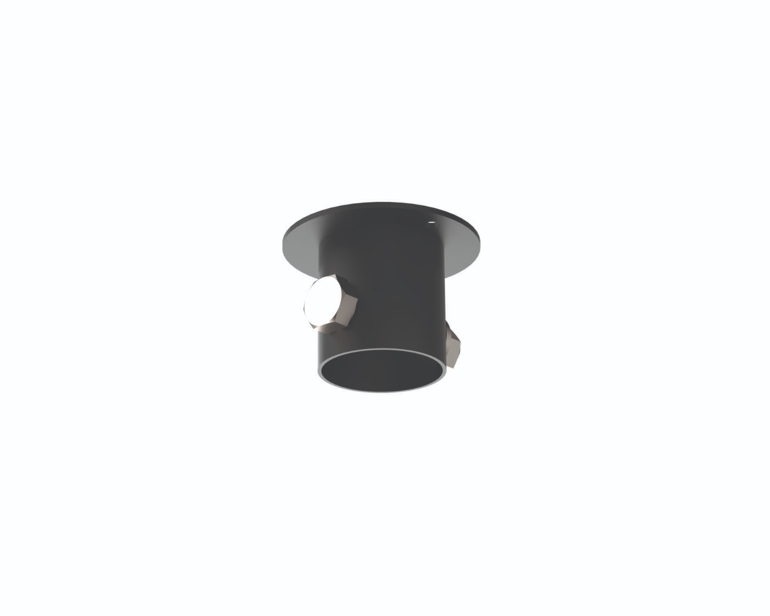 Ceiling or Cable Tray adapter for 38mm diameter poles Black (2Hole)