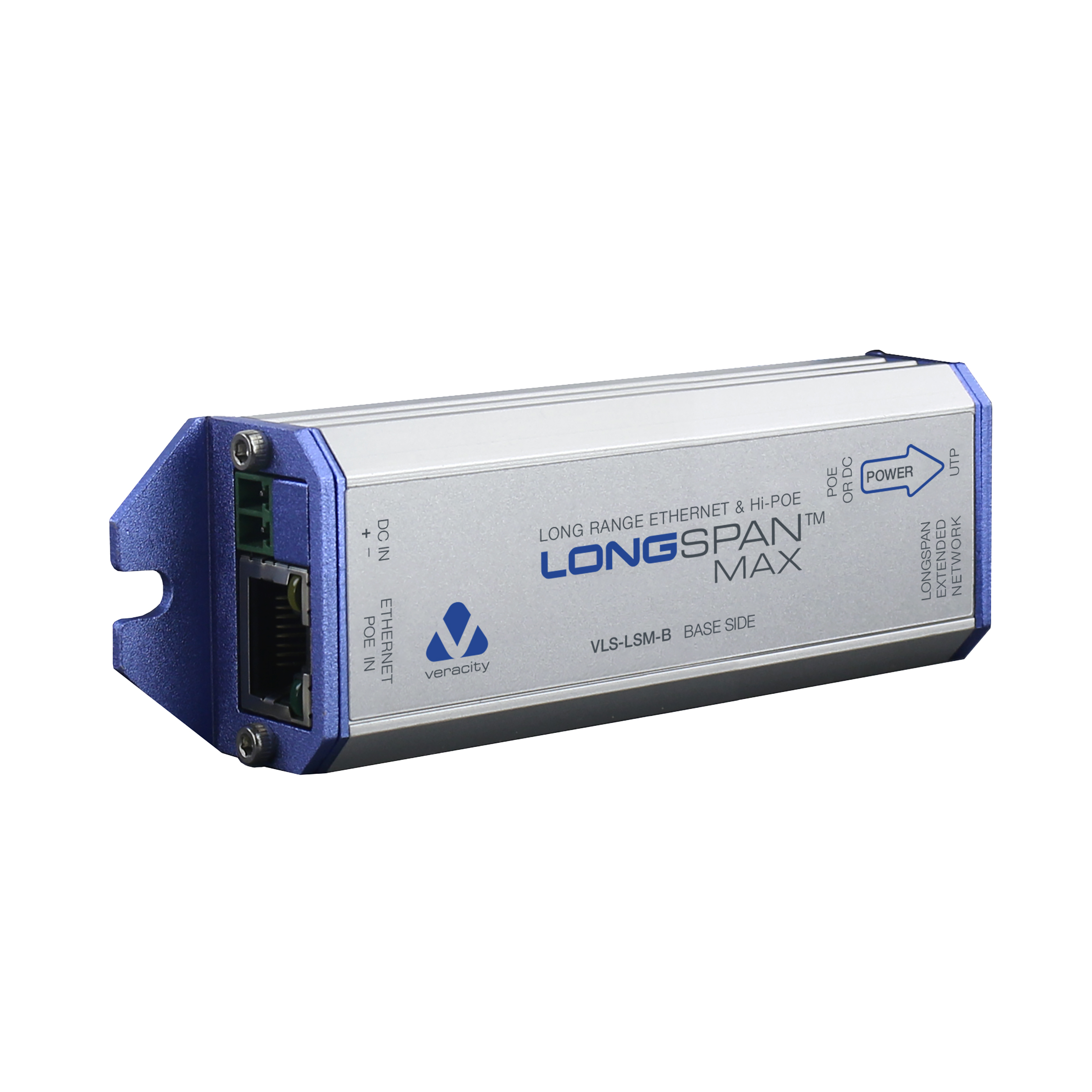 Veracity LONGSPAN Max Base Adaptor for Long Range Ethernet and High Power POE