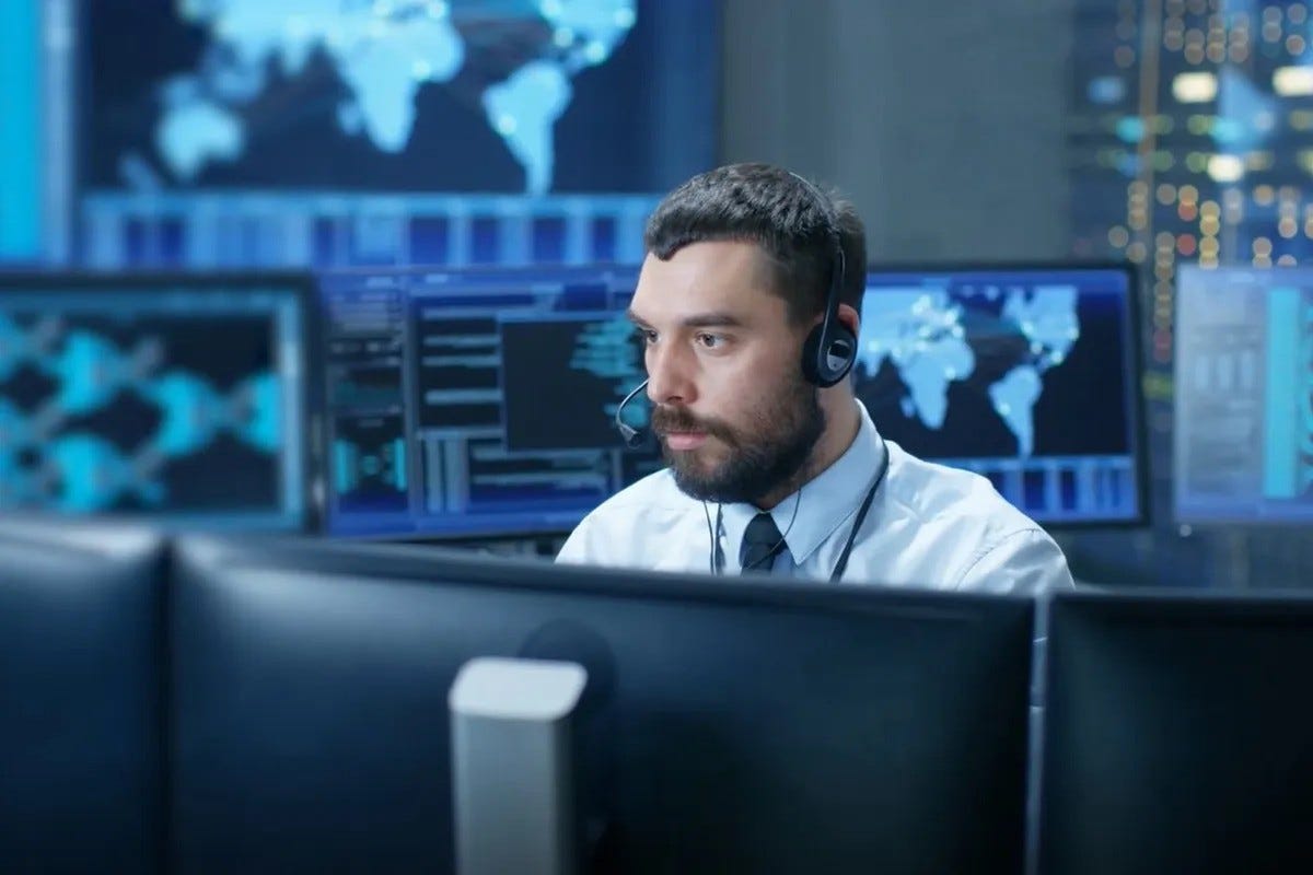 Texecom monitor, man on the phone