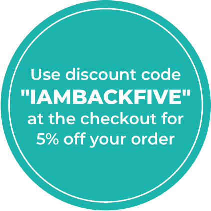 Use discount code "IAMBACKFIVE" at the checkout for 5% off!