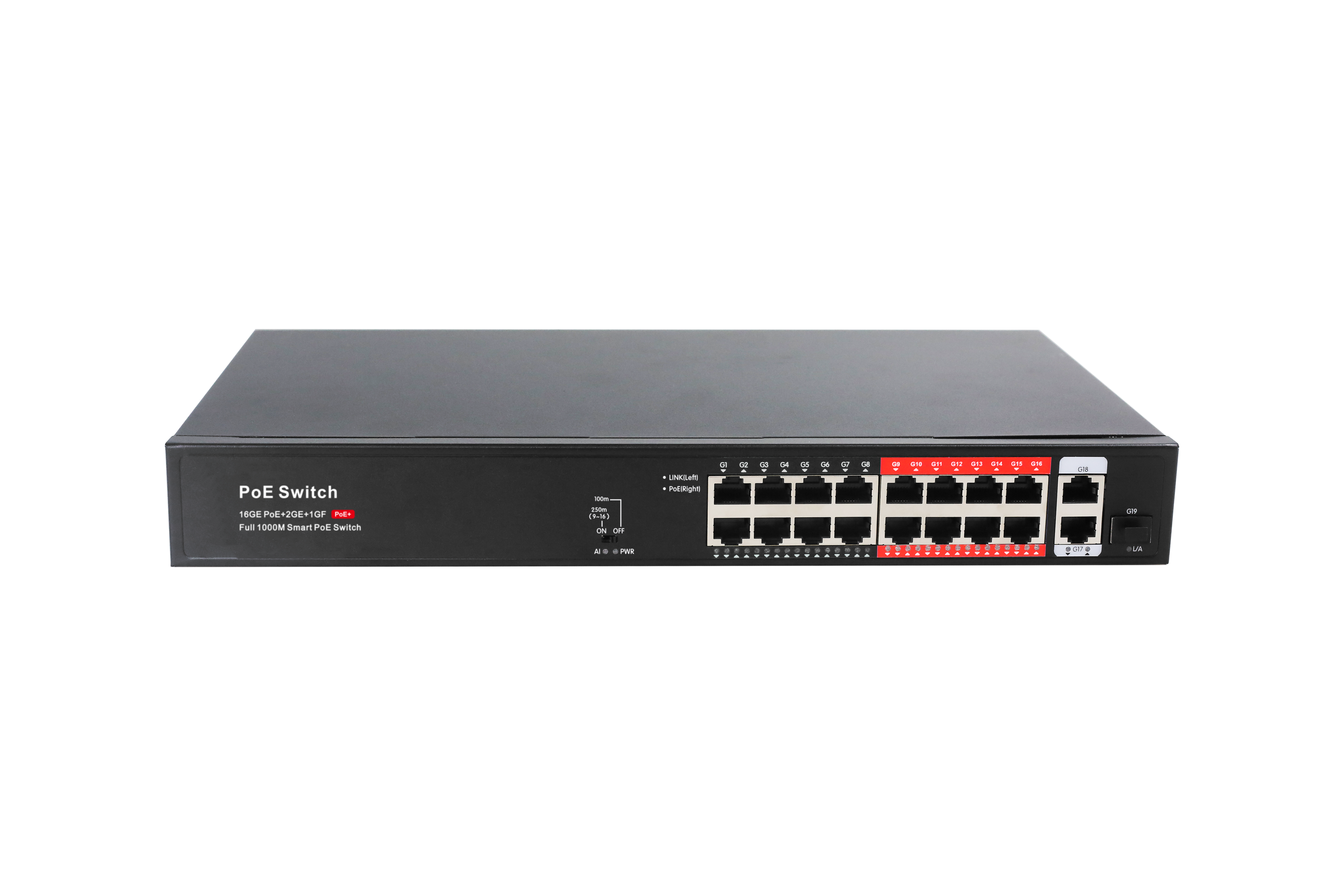 Vista 16-Port 1Gbit PoE Network Switch with 250m Extended Mode (image 2)