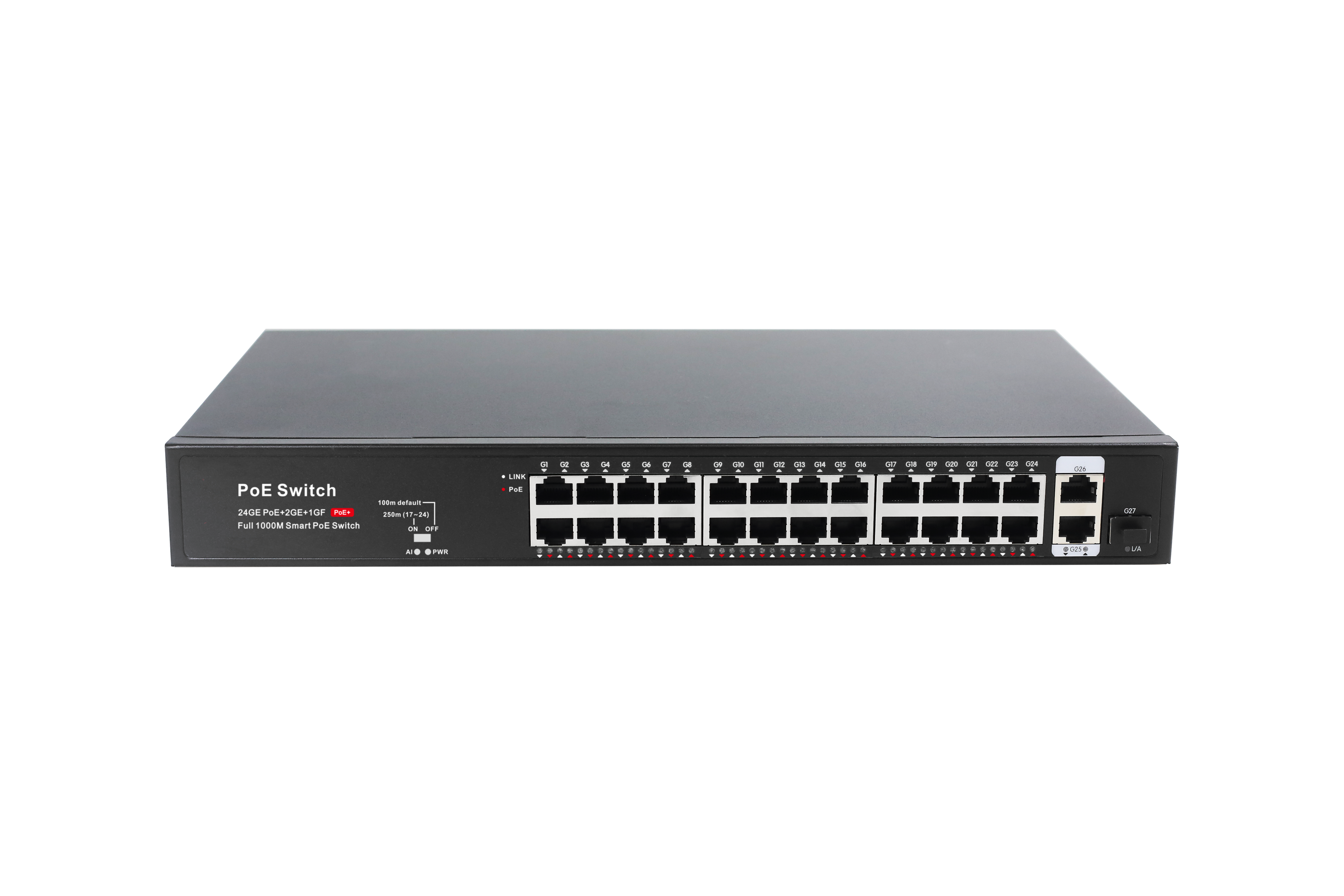 Vista 24-Port 1Gbit PoE Network Switch with 250m Extended Mode (image 2)