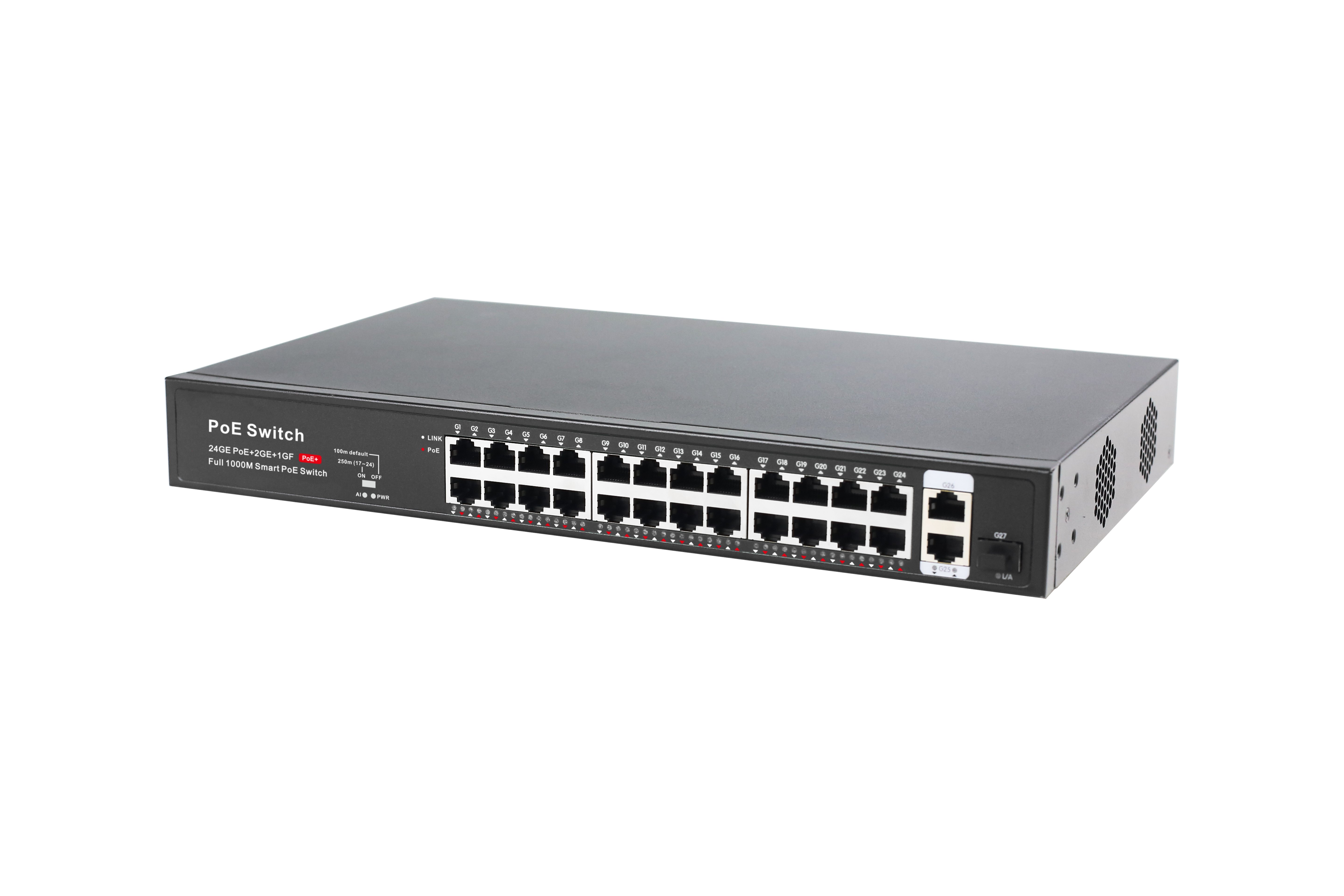 Vista 24-Port 1Gbit PoE Network Switch with 250m Extended Mode (image 3)