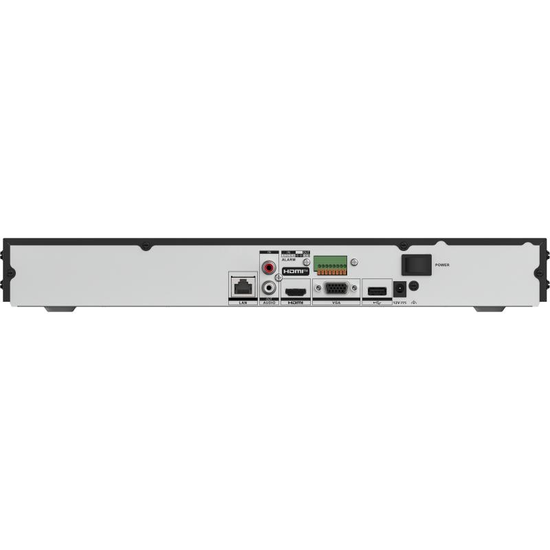 Hikvision DS-7616NXI-K2/VPro rear panel with LAN, audio, HDMI, VGA and alarm connections